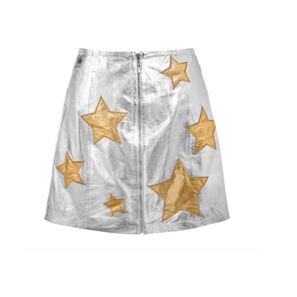 Silver and Gold Star Mini Skirt - Picture 2 of 10